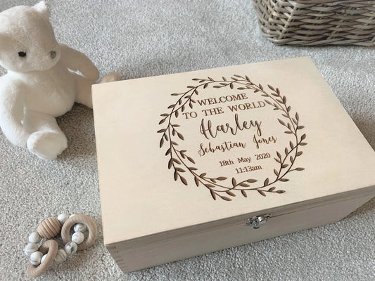 Leaf Wreath Baby Memory Box