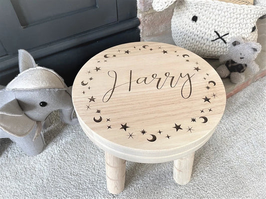 Moon and Stars Childrens Stool