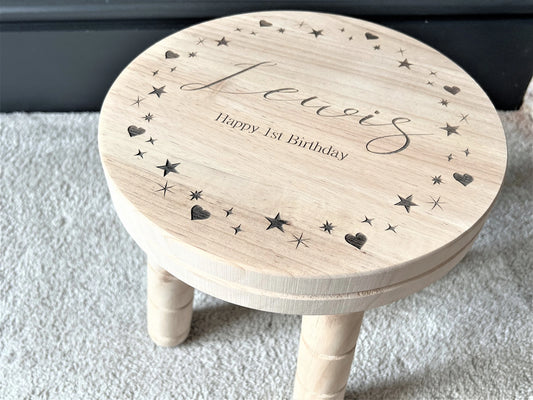 Hearts and Stars Children's Stool