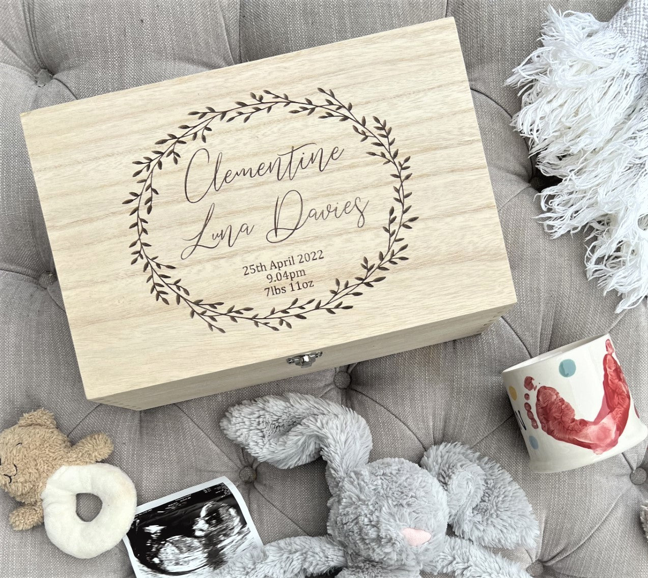 Leaf Wreath Baby Memory Box